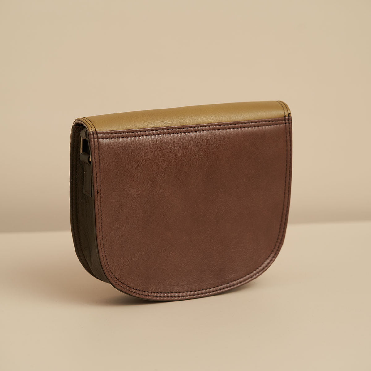 OLIVE Small Saddle Crossbody Bag Mesen